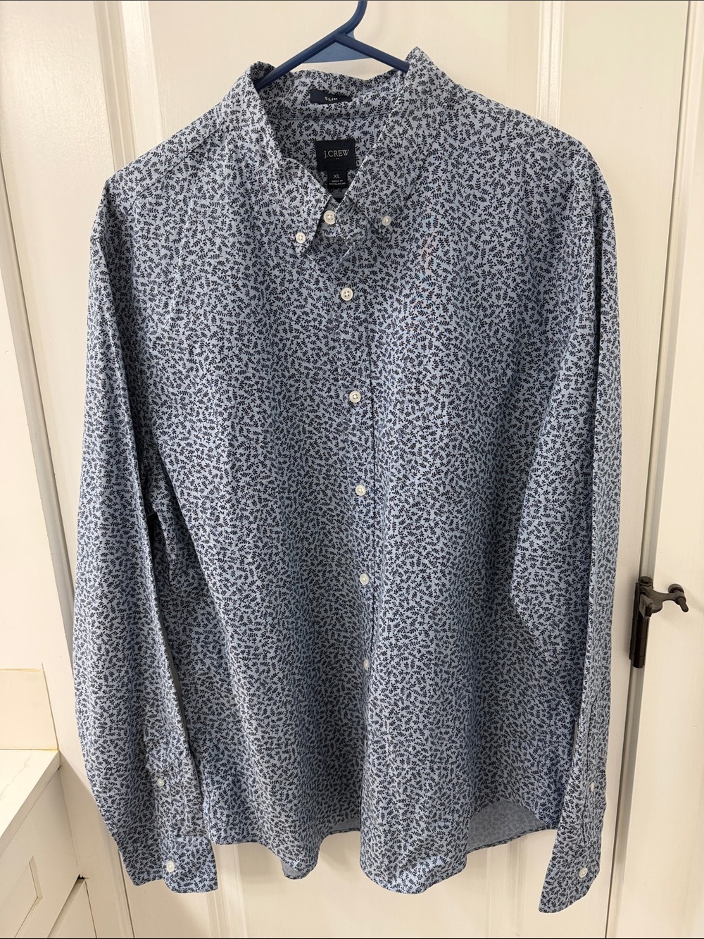 J. Crew Men’s Light Blue Micro Floral Button-Down Shirt